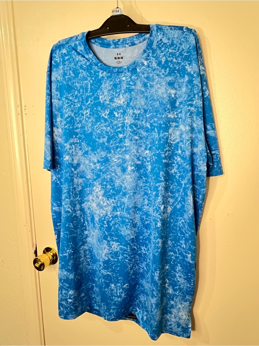 Under Armour Men’s Blue Marble-Print Short Sleeve Performance Tee